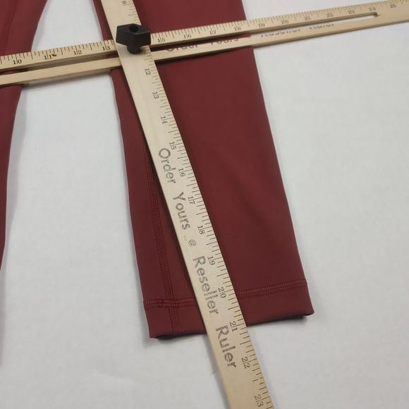 Lululemon Womens Wunder High Rise Cropped Leggings Dark Red Stretchy Size 4 - Picture 5 of 12